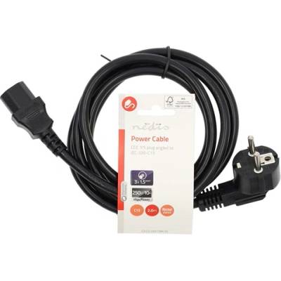 Nedis CEGL10015BK20 захранващ кабел IEC-320-C13, 3 x 1, 5 mm, дължина 2 m (IEC320-C13) (CEGL10015BK20)