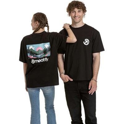 Meatfly unisex tričko Cachuma Black Blured