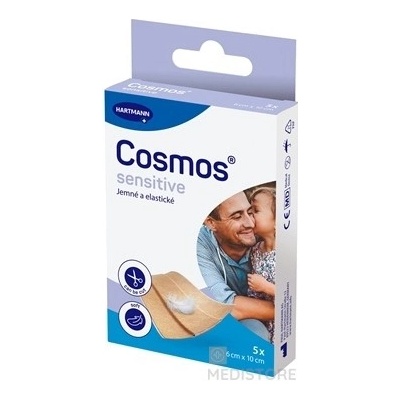 Cosmos Sensitive jemná elastická náplasť 6 cm x 10 cm 5 ks
