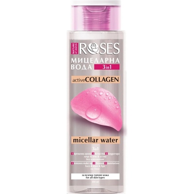 Nature of Agiva Roses Мицеларна вода с розова вода, масло от амарант и колаген, 400 ml