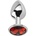 X Fun Метално дилдо Butt Plug "SILVER RED RUBBY" 8 см. Размер-М
