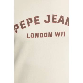 Pepe Jeans Памучен суичър Pepe Jeans ALDRIDGE CREW в бежово с принт PM582738 (PM582738)