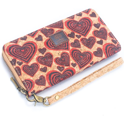 Корково портмоне - сърца