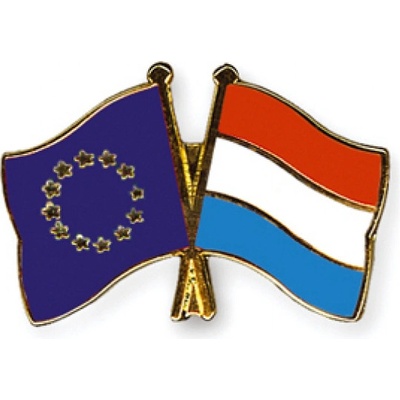 Odznak (pins) 22mm vlajka EU + Lucembursko - barevný