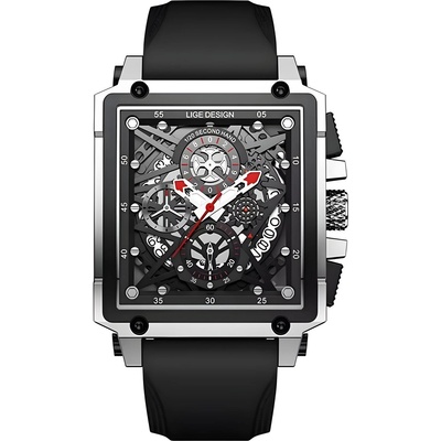 HARAHU Часовник lige pe-35193 - Черен / Сребърен kp35193 (pe-35193)