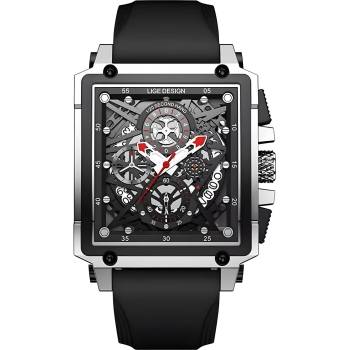 HARAHU Часовник lige pe-35193 - Черен / Сребърен kp35193 (pe-35193)