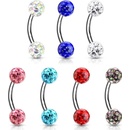 Šperky4U piercing do obočí s krystaly OB0013-VM