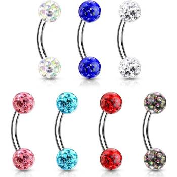 Šperky4U piercing do obočí s krystaly OB0013-VM