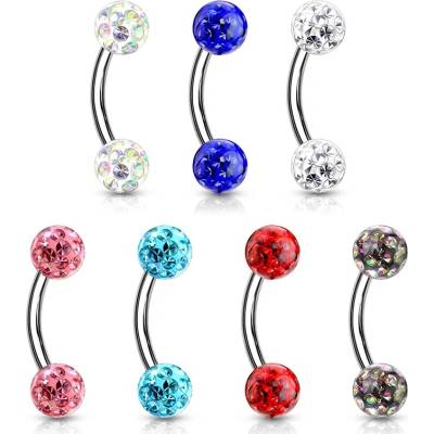 Šperky4U piercing do obočí s krystaly OB0013-VM