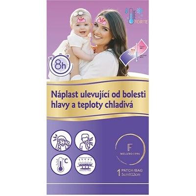 FORTE náplasť uľavujúca od bolesti hlavy a teploty chladivá, 5 x 12 cm