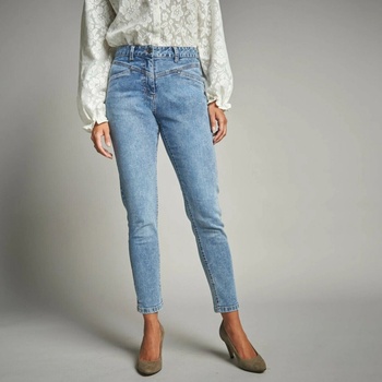 7/8 úzke džínsy zapratá modrá Blancheporte