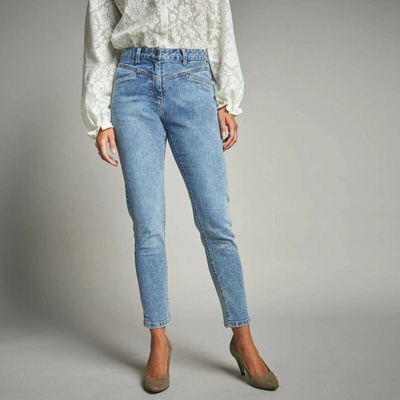 7/8 úzke džínsy zapratá modrá Blancheporte