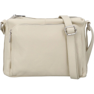 Stylová dámská kožená crossbody Robertina béžová