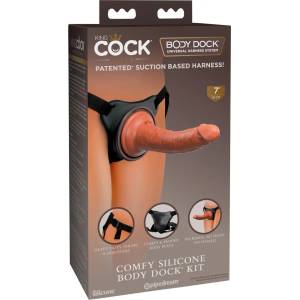 King Cock Elite Comfy - страп-он дилдо с колан - тъмен телесен цвят