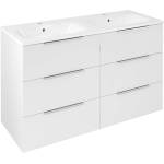 SAPHO Cirasa - Шкаф за мивка 118x75x46 см, 6 чекмеджета, бял гланц CR121-3030-31 (CR121-3030-31)
