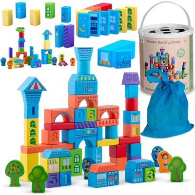 Ricokids vzdelávacie bloky RK-871 modré 100 ks