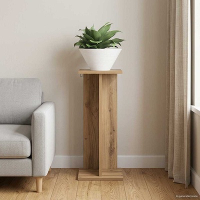 vidaXL Стойка за растения Дъб артизан 25 x 25, 5 x 60, 5 см (899672)