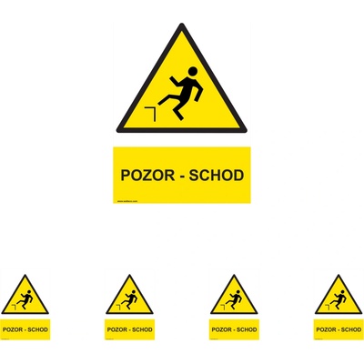 Walteco Pozor - schod 210x297mm, formát A4, samolepka Množstvo: 5 ks , 20018BP1