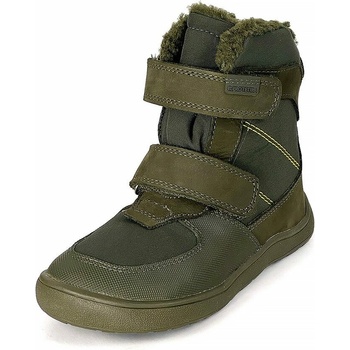 Chlapecké zimní barefoot boty PRO-tex LENO khaki