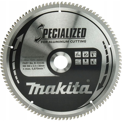 Řezný kotouč na hliník Makita B-33336 260x30 100Z pro LS1040 1019L 1110F