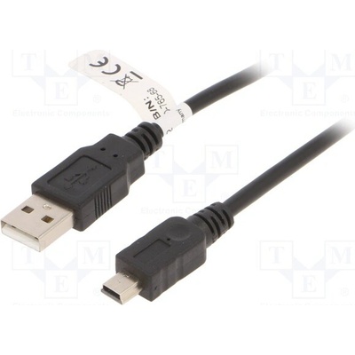 Goobay 46712 USB 2.0; USB A vidlice,USB B mini vidlice, 1m, černý