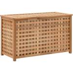 vidaXL Кош за пране, 77, 5x37, 5x46, 5 см, орехова дървесина масив (247602)