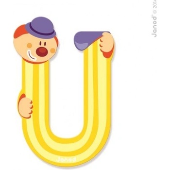 Janod drevené písmenko U lepiace žlté zelené ružové modré