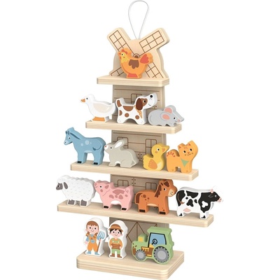 2Kids Toys závesný drevený mlyn so zvieratkami – farma