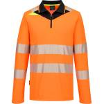 Portwest hi-vis dx4 dx419 / Мъжка светлоотразителна поло тениска с дълъг ръкав - hv оранжево/черно l (dx419obrl)