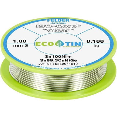 Felder ISO-Core Clear Sn100Ni+ pájecí cín cívka Sn99,25Cu0,7Ni0,05 0.100 kg 1 mm