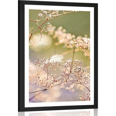 Plakát s paspartou zátiší z květin - 30x45 white