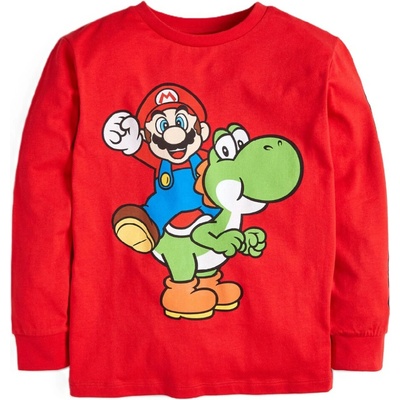 Fashion UK Chlapecké tričko SUPER MARIO Yoshi dlouhý rukáv červené
