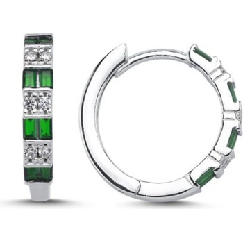 Olivie stříbrné náušnice SMARAGD 8443