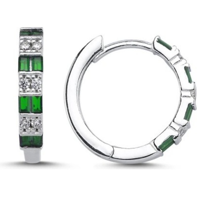 Olivie stříbrné náušnice SMARAGD 8443