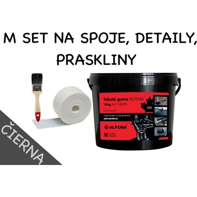 M SET 10kg - Tekutá guma ALFEMA HB500 čierna 10 kg, štetec, geotextília malá 100mmx25m (M SET 10kg DOPRAVA ZDARMA! NOVÉ BALENIE, PÔVODNÁ RECEPTÚRA!)