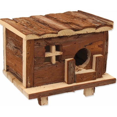 Small Animal domek Srub dřevěný s kůrou 18 x 13 x 13,5 cm