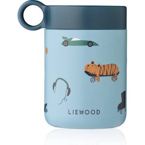 LIEWOOD Детски контейнер за храна Liewood Kid's Kiani Printed Food Jar Food storage - Fun / Beach Blue - размер 350 ml (533-2347-0111)