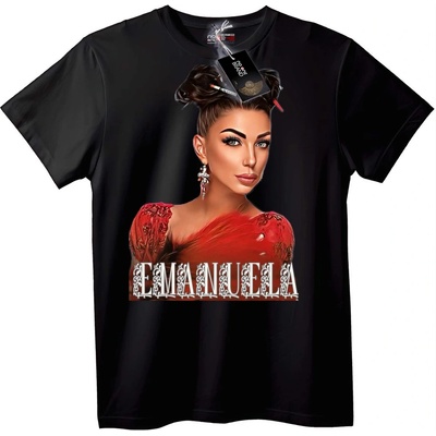 NOONEBRAND Тениска Емануела с червена рокля - 3XL, White