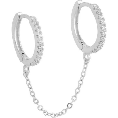 DELIS Сребърен обръч, jw999, дизайн с двойна верижка, с родиево покритие (jw999)