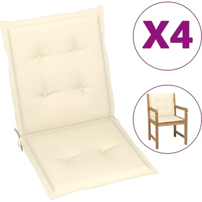 vidaXL Възглавници за столове 4 бр кремави 100x50x2 см Оксфорд плат (47553)