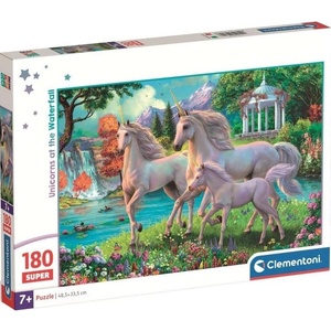 Clementoni Детски пъзел Clementoni от 180 части - Еднорози пред водопада (29794) - baby