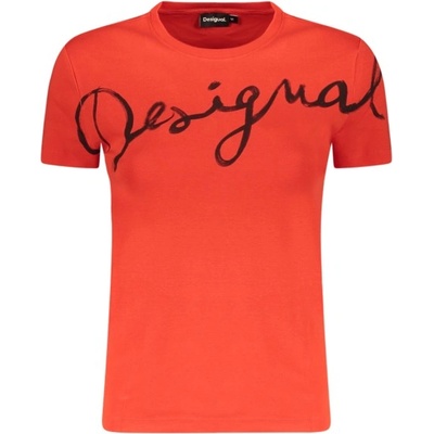 DESIGUAL Къса дамска тениска desigual, Размер l, Цвят Червено (26swtk07_ro3005)