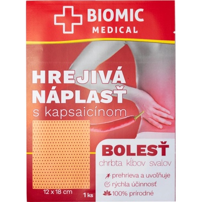 BIOMIC Medical Hrejivá náplasť s kapsaicínom BIOMIC 1 ks