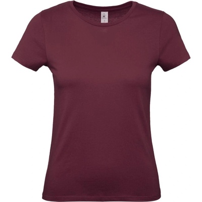B&C Tričko B&C E150 dámské krátký rukáv COT 01002T37000 Burgundová