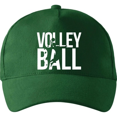 Volleyball nápis so zahnutým šiltom a mosaznou sponou Fľaškovozelená
