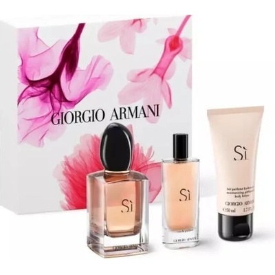 Giorgio Armani Sì Fiori EDP 50 ml + telové mlieko 75 ml + EDP 15 ml darčeková sada