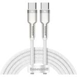 Baseus Кабел Type-C към Type-C, супер бързо зареждане, 100W, 480Mbps, 20V, 5A, 1m - Baseus Cafule Series Metal (CATJK-C02) - бял