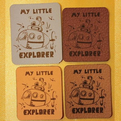Štítok - My little explorer Materiál/farba: Hnedá koženka