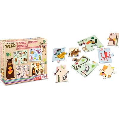 Into the Wild - 4 Wild Jigsaw Puzzles (kufrík)