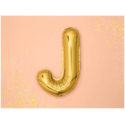 Party Deco FB2M J 019 Fóliový balón zlatý písmeno 35 cm J